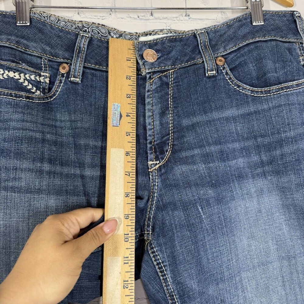 Ariat Real Denim Jeans 33 Blue Western Cowgirl Mid Rise Straight Waistband - Picture 5 of 16